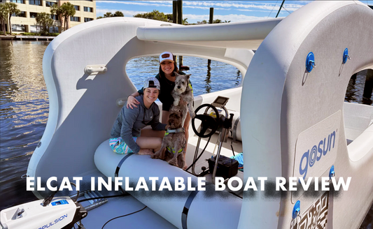 Elcat inflatable solar electric boat review